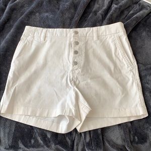 High waisted white shorts